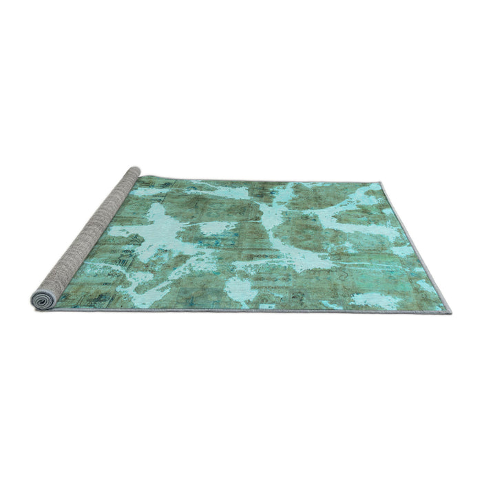 Sideview of Machine Washable Abstract Light Blue Modern Rug, wshabs1129lblu