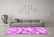 Machine Washable Abstract Purple Modern Area Rugs in a Living Room, wshabs1129pur