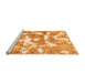 Sideview of Machine Washable Abstract Orange Modern Area Rugs, wshabs1129org