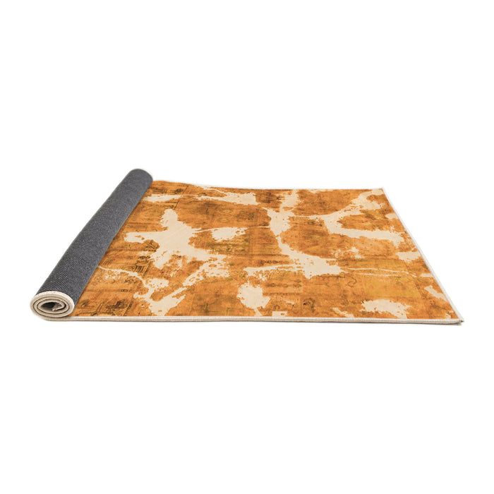 Sideview of Abstract Orange Modern Rug, abs1129org