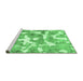 Sideview of Machine Washable Abstract Emerald Green Modern Area Rugs, wshabs1129emgrn