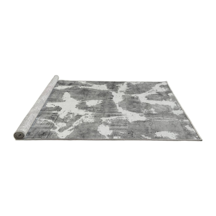 Sideview of Machine Washable Abstract Gray Modern Rug, wshabs1129gry