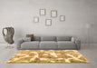 Machine Washable Abstract Brown Modern Rug in a Living Room,, wshabs1129brn