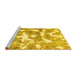 Sideview of Machine Washable Abstract Yellow Modern Rug, wshabs1129yw