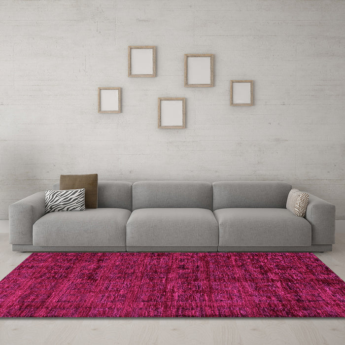 Machine Washable Abstract Pink Modern Rug in a Living Room, wshabs112pnk