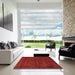 Square Machine Washable Abstract Tomato Red Rug in a Living Room, wshabs112