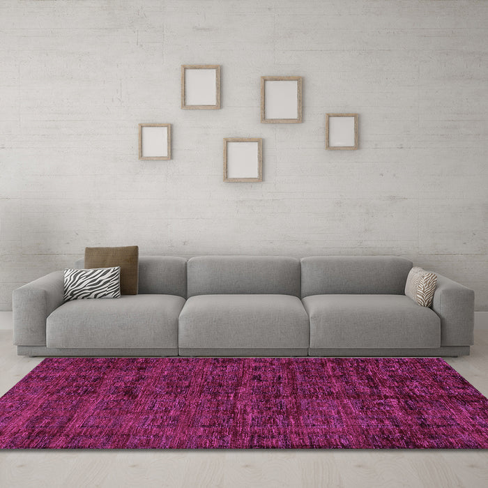 Machine Washable Abstract Purple Modern Area Rugs in a Living Room, wshabs112pur