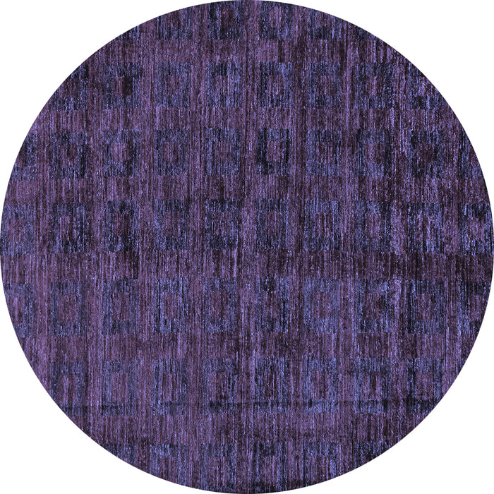 Round Machine Washable Abstract Blue Modern Rug, wshabs112blu