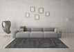 Machine Washable Abstract Gray Modern Rug in a Living Room,, wshabs112gry