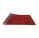 Sideview of Abstract Orange Modern Rug, abs112org