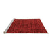 Sideview of Machine Washable Abstract Orange Modern Area Rugs, wshabs112org