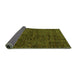 Sideview of Abstract Green Modern Rug, abs112grn