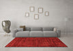 Machine Washable Abstract Orange Modern Area Rugs in a Living Room, wshabs112org