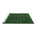 Sideview of Machine Washable Abstract Emerald Green Modern Area Rugs, wshabs112emgrn