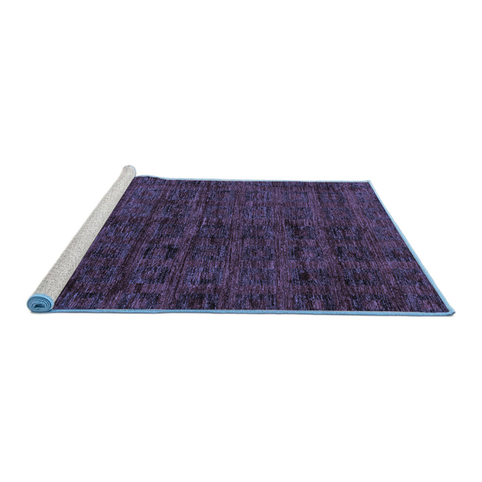 Sideview of Machine Washable Abstract Blue Modern Rug, wshabs112blu