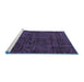 Sideview of Machine Washable Abstract Blue Modern Rug, wshabs112blu