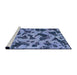 Sideview of Machine Washable Abstract Sky Blue Rug, wshabs1130