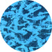 Round Machine Washable Abstract Light Blue Modern Rug, wshabs1130lblu