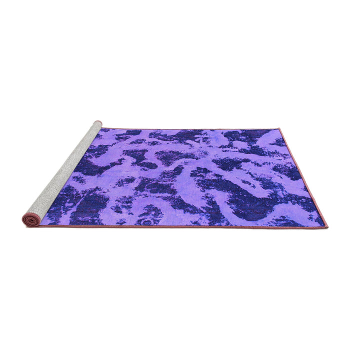 Sideview of Machine Washable Abstract Purple Modern Area Rugs, wshabs1130pur