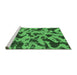 Sideview of Machine Washable Abstract Emerald Green Modern Area Rugs, wshabs1130emgrn