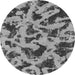 Round Machine Washable Abstract Gray Modern Rug, wshabs1130gry
