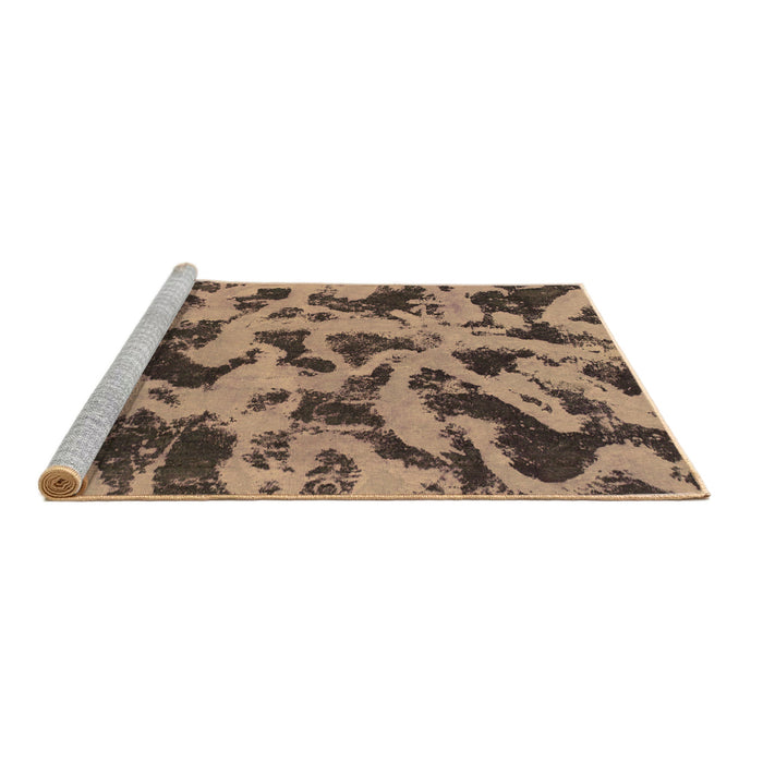 Sideview of Machine Washable Abstract Brown Modern Rug, wshabs1130brn