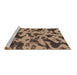 Sideview of Machine Washable Abstract Brown Modern Rug, wshabs1130brn