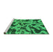 Sideview of Machine Washable Abstract Green Modern Area Rugs, wshabs1130grn