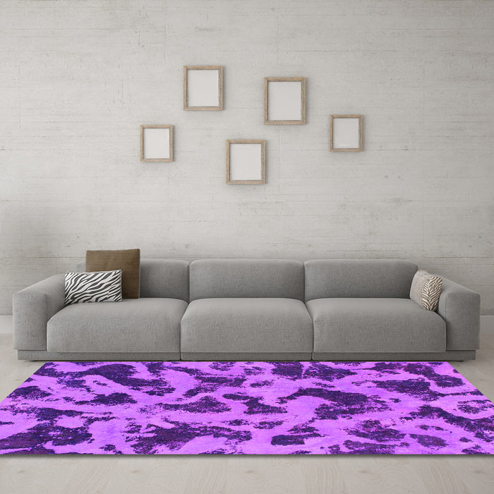 Machine Washable Abstract Pink Modern Rug in a Living Room, wshabs1130pnk