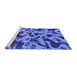 Sideview of Machine Washable Abstract Blue Modern Rug, wshabs1130blu