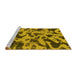 Sideview of Machine Washable Abstract Yellow Modern Rug, wshabs1130yw