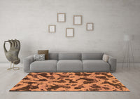 Machine Washable Abstract Orange Modern Rug, wshabs1130org