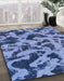 Machine Washable Abstract Sky Blue Rug in a Family Room, wshabs1130