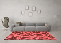 Machine Washable Abstract Red Modern Rug, wshabs1130red