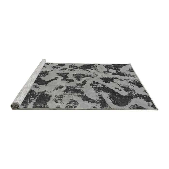 Sideview of Machine Washable Abstract Gray Modern Rug, wshabs1130gry
