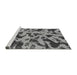 Sideview of Machine Washable Abstract Gray Modern Rug, wshabs1130gry