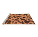 Sideview of Machine Washable Abstract Orange Modern Area Rugs, wshabs1130org