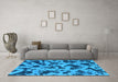 Machine Washable Abstract Light Blue Modern Rug in a Living Room, wshabs1130lblu