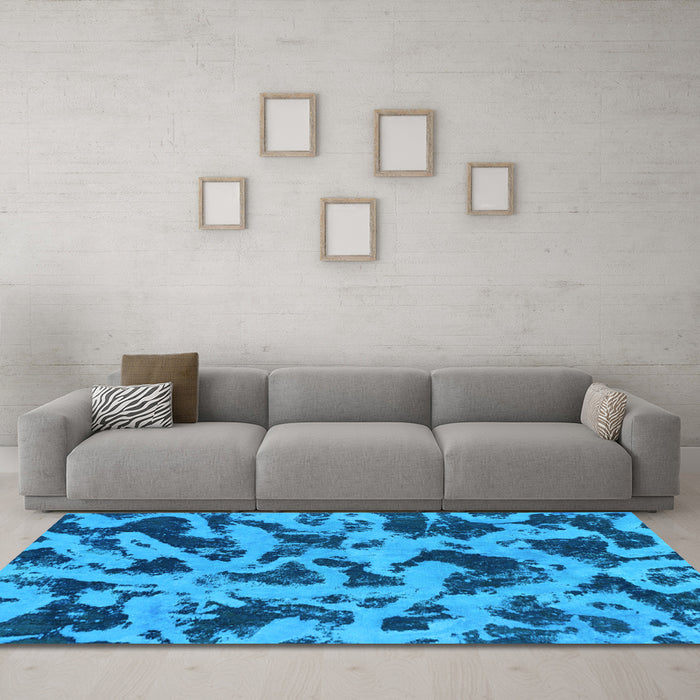Machine Washable Abstract Light Blue Modern Rug in a Living Room, wshabs1130lblu