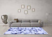 Machine Washable Abstract Blue Modern Rug, wshabs1131blu