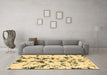 Machine Washable Abstract Brown Modern Rug in a Living Room,, wshabs1131brn