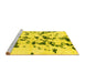 Sideview of Machine Washable Abstract Yellow Modern Rug, wshabs1131yw