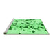 Sideview of Machine Washable Abstract Green Modern Area Rugs, wshabs1131grn