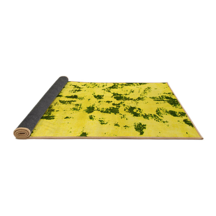 Sideview of Abstract Yellow Modern Rug, abs1131yw
