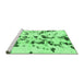 Sideview of Machine Washable Abstract Emerald Green Modern Area Rugs, wshabs1131emgrn