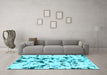 Machine Washable Abstract Light Blue Modern Rug in a Living Room, wshabs1131lblu