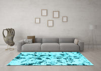 Machine Washable Abstract Light Blue Modern Rug, wshabs1131lblu