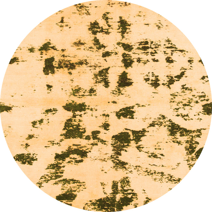 Round Abstract Orange Modern Rug, abs1131org