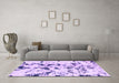 Machine Washable Abstract Purple Modern Area Rugs in a Living Room, wshabs1131pur
