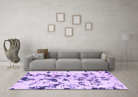 Machine Washable Abstract Purple Modern Rug, wshabs1131pur